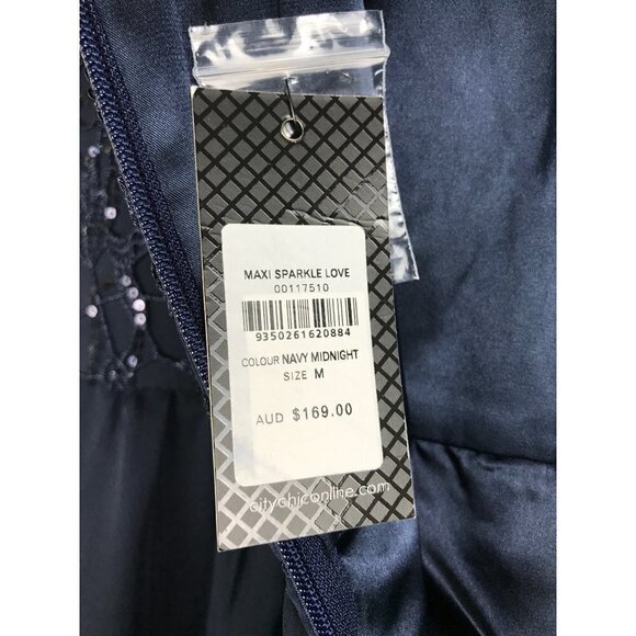 City Chic Maxi Sparkle Love in Midnight Size M/18 - Picture 8 of 10